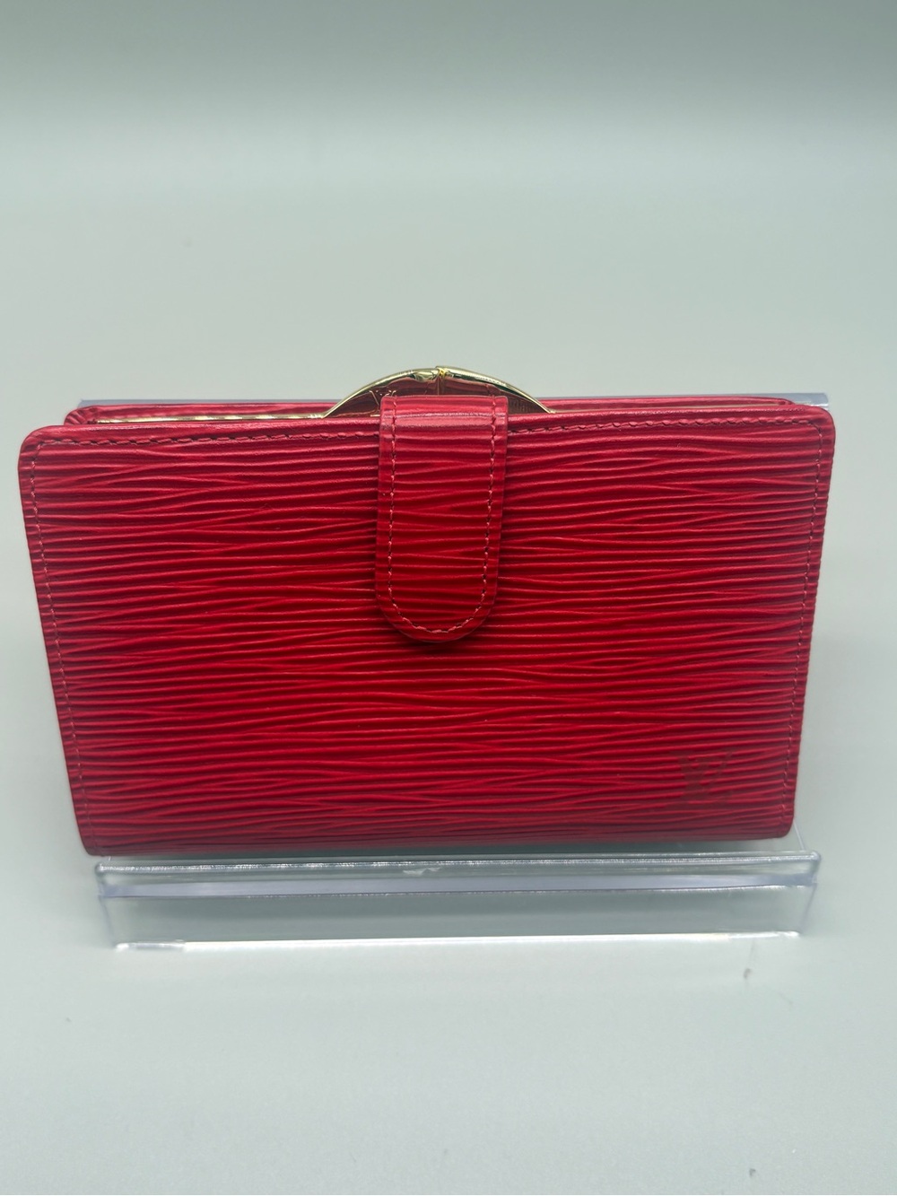 Louis Vuitton Red Epi Leather Viennois Kiss Lock Bifold Wallet